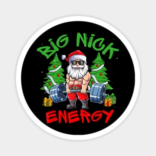 Big Nick Energy Santa Gym Fitness Weight Lifting Christmas Magnet